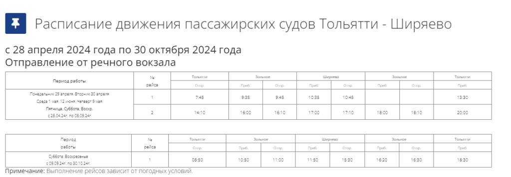 В Тольятти навигационный период откроется 28 апреля