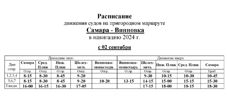 Расписание речных теплоходов в Самаре изменится со 2 сентября