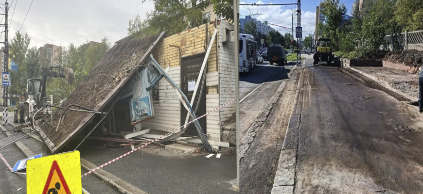 В Тольятти снесли незаконную постройку возле остановки В Тольятти снесли незаконную постройку возле остановки