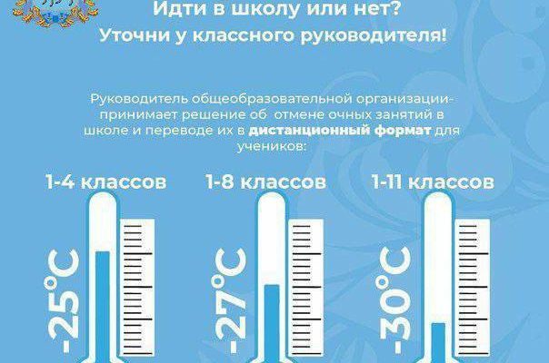 Министерство образования Самарской области информирует о проведении занятий в период морозов Министерство образования Самарской области информирует о проведении занятий в период морозов